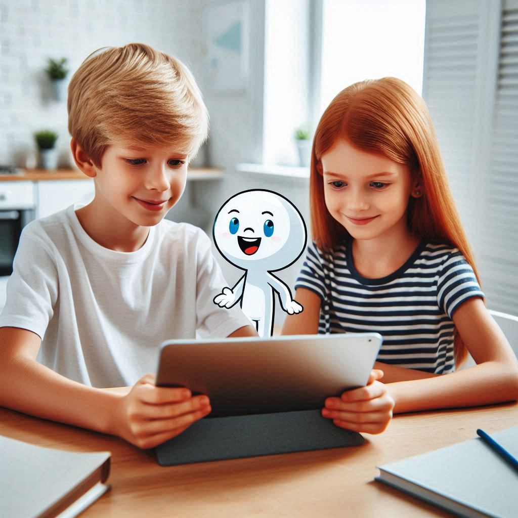 Online Bildung - Geschwister beim Online Kurs am Laptop